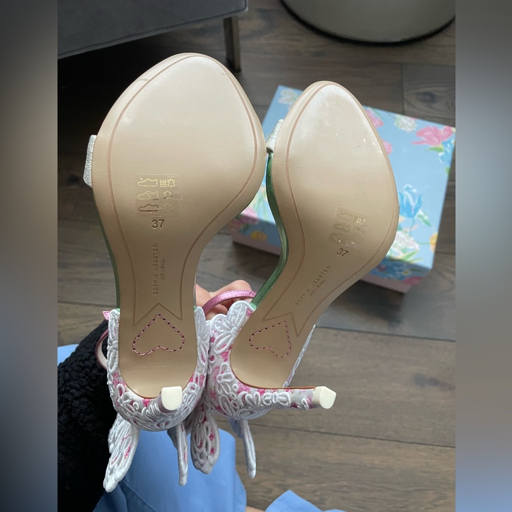 Sophia Webster x LoveShackFancy Women’s Chiara Butterfly Heels Sandals NEW Sz 7 - Picture 10 of 10